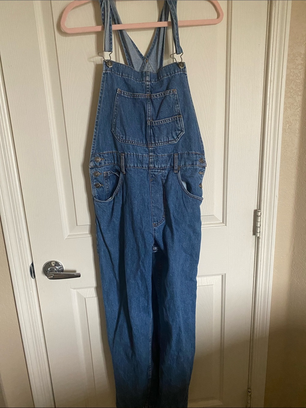 Free People Blue Denim Overalls